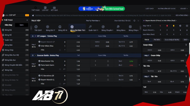 Tham khảo các sản phẩm cá cược thể thao cực hấp dẫn khác tại AB77