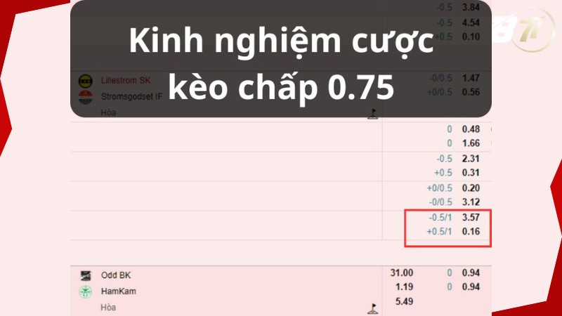 Kinh nghiệm đặt cược kèo 3/4