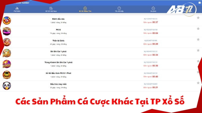 Hệ thống các sản phẩm cực chất lượng khác tại TP xổ số